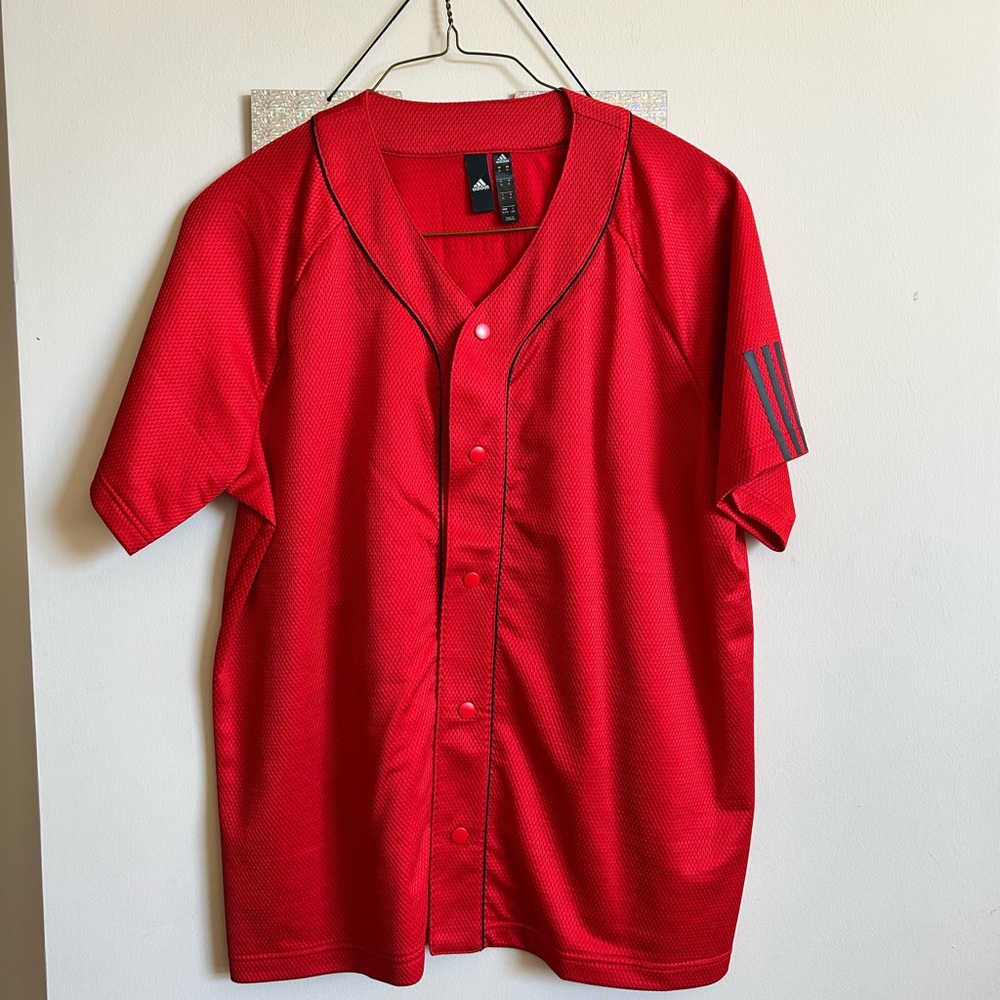Adidas red baseball jersey Size XL